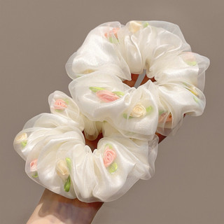Lưới Hoa Scrunchie Không Hư Tổn, Phù Hợp Tiệc và Hàng Ngày cho Nữ & Bé Gái
