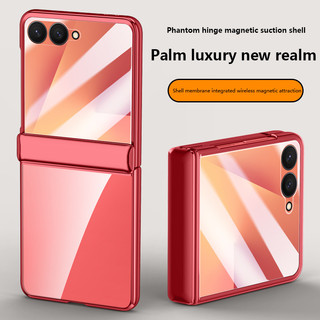 Ốp Lưng Trong Suốt Mạ Điện Cho Samsung Galaxy Z Flip 7 Flip7 ZFlip7 5G Từ Gấp Bản Lề Bảo Vệ Bìa Cứng Có Phim Cường Lực