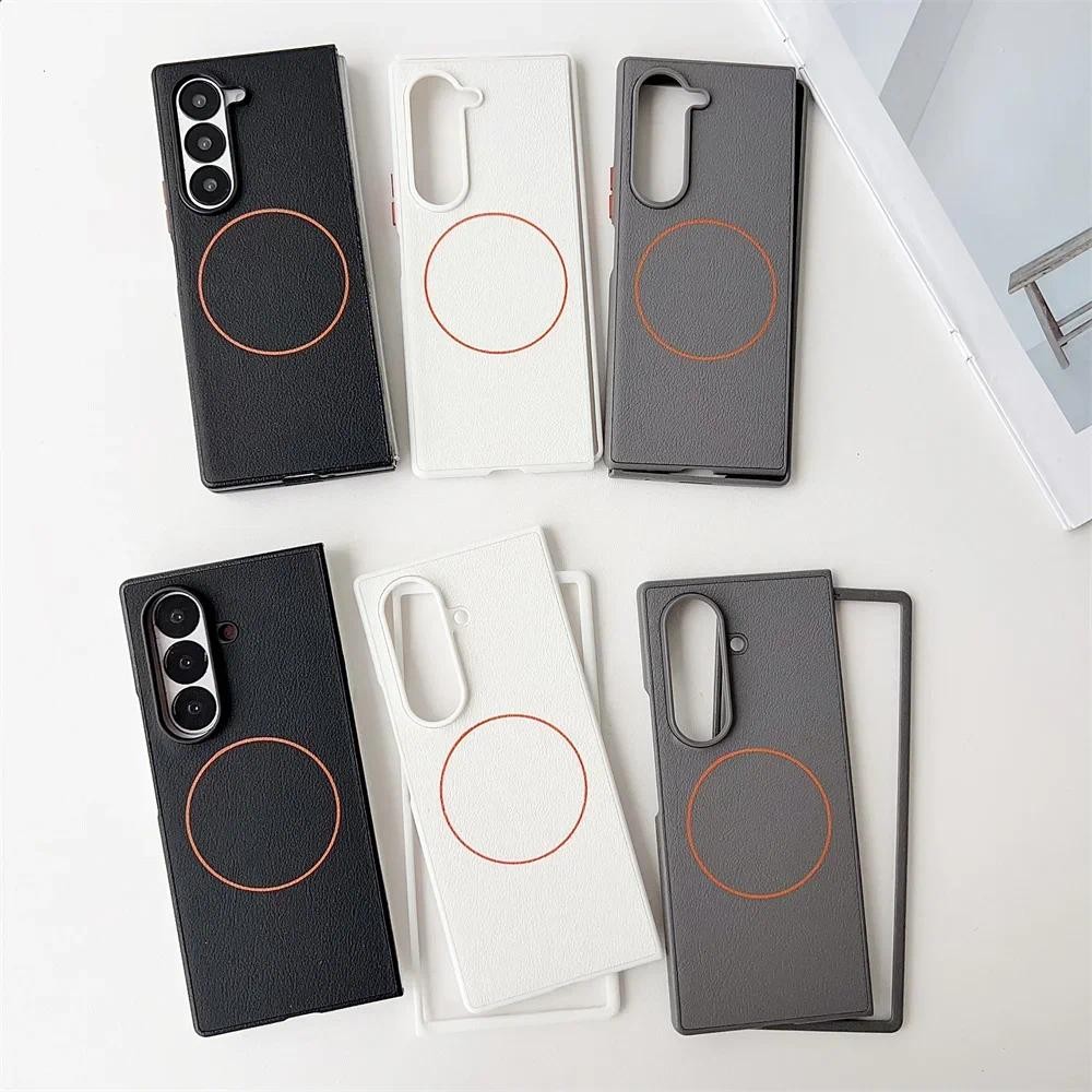 Ốp Điện Thoại Cứng Chống Sốc Cho Samsung Galaxy Z Fold 7 6 5 Fold7 Fold6 Fold5 5G Da PU Bảo Vệ