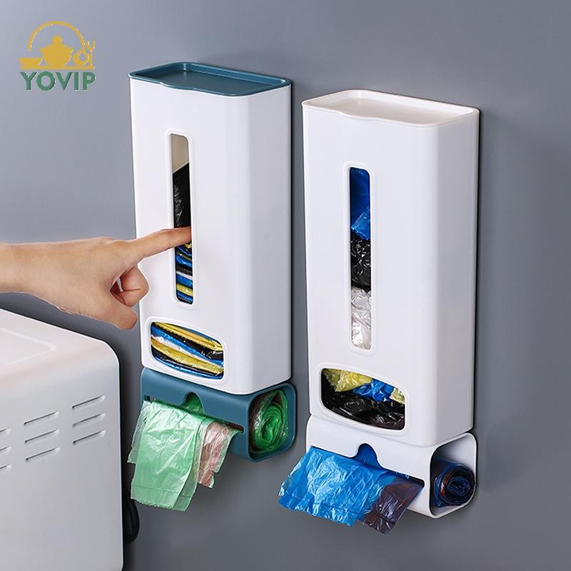 YOVIP Treo Tường Nhựa Túi Đựng Rác Túi Đựng Rác Hộp Bảo Quản Có Nắp Hộp Đựng Nhà Bếp Phòng Tắm Đồ Lặt Vặt Hộp Đựng VN