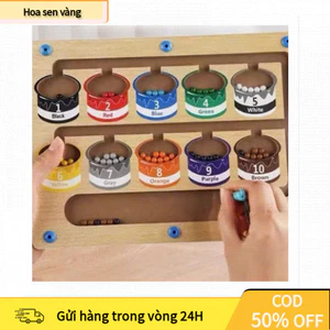 【24H】 Đồ chơi bảng mê cung gỗ từ tính phân biệt màu sắc và số đếm, giúp bé phát triển logic và sự tập trung