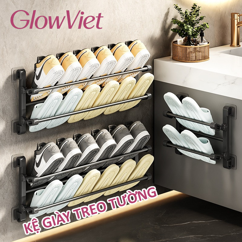 KỆ GIÀY TREO TƯỜNG - GẬP GỌN, KHÔNG ĐỤC LỖ - Dễ Lắp, Tiết Kiệm Không Gian