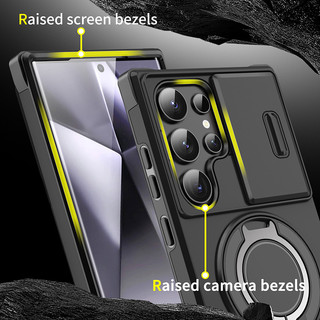 Vỏ Luxury 360 ° Xoay Vòng Kim Loại Ẩn Giá Đỡ Xe Giáp Ốp Lưng Điện Thoại Samsung S24 Ultra S21 S22 S23 Ultra Plus S20 FE A54 A15