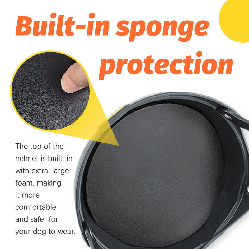 HamshMoc Bảo Vệ Chó Mũ Bảo Hiểm Dày ABS Shield Top Chống Sốc Bọt Thoáng Khí Thiết Kế Tai Móc Vòng Điều Chỉnh