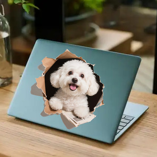 Miếng dán tường chống thấm nước 3D siêu dễ thương, hình chó, dùng cho tường/xe ô tô