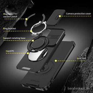 Vỏ Cho VIVO V50 VIVOV50 Lite V50Lite V50E VIVOV50Lite Vỏ Điện Thoại Cứng Chống Sốc Kim Loại Giáp Vòng Giá Đỡ Stent Back Đẩy Ống Kính Máy Ảnh Bảo Vệ Quyền Riêng Tư Giá Đỡ Vỏ Sau Q