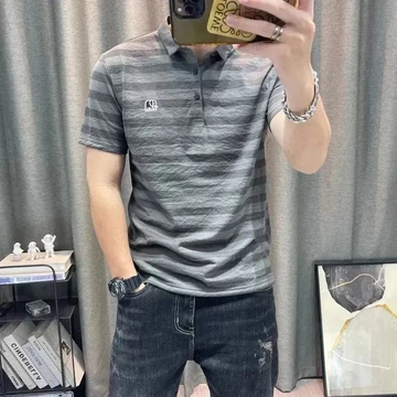 Áo thun nửa tay thanh niên Áo sơ mi polo ngắn tay sọc dành cho nam Áo sơ mi nam mỏng hơn trông phù hợp nhất Áo thun nửa tay dành cho giới trẻ Áo thun nam sọc ngắn Áo sơ mi mỏng hơn Áo sơ mi phù hợp