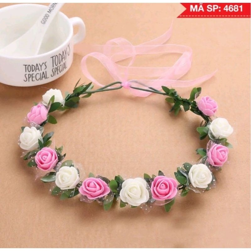 vòng hoa đội đầu vòng hoa bi nhí vòng hoa xốp vòng hoa cúc vòng hoa chụp kỷ yếu phụ kiện chụp ảnh