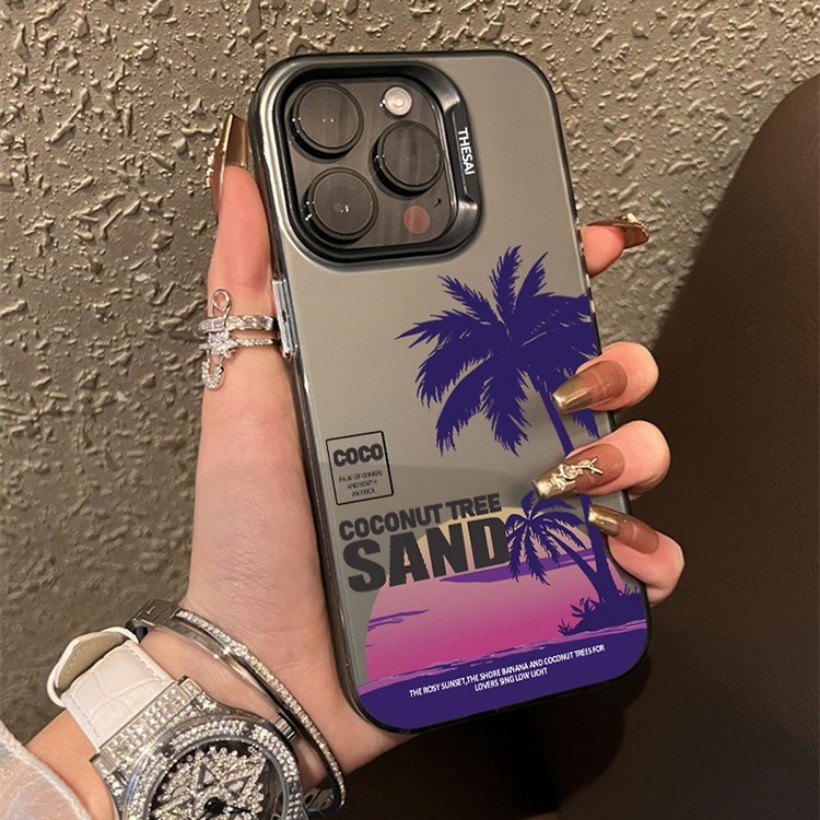 Ốp Điện Thoại Coconut Grove Sunset Tương Thích Cho iPhone 15 14 13 12 11 Pro Max 15 14 Plus XR X XS Max 7 8 Plus Tranh Phong Cảnh Ốp Điện Thoại Cứng