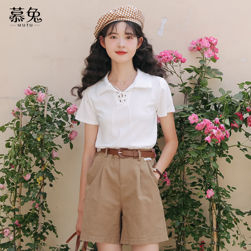Mutu Cao Cấp Quần Short Kaki Phong Cách Mới, Ống Rộng, Thích Hợp Mặc Ngày Thường - Quần Đai Miễn Phí