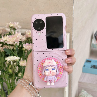 Ốp điện thoại gấp cho Oppo Find N3 Flip Boyang Design Wave Point Crying Child Giá đỡ từ tính Vòng tay vỏ điện thoại tpu cứng