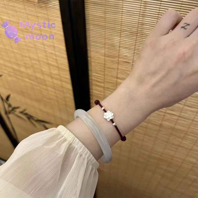 [Mystic] Vòng tay may mắn hoa sen tay - Vòng tay có thể điều chỉnh tinh tế [Mới]