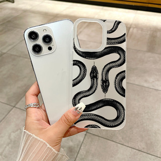 Cool Black Snake Premium Hợp thời trang Điện thoại di động Vỏ mềm chống mài mòn Thích hợp cho iPhone 15ProMax 14Pro 13ProMax XR Chống va đập 12ProMax 11Pro 16Pro 7Plus Chống sốc Chống vân tay Bảo vệ mờ