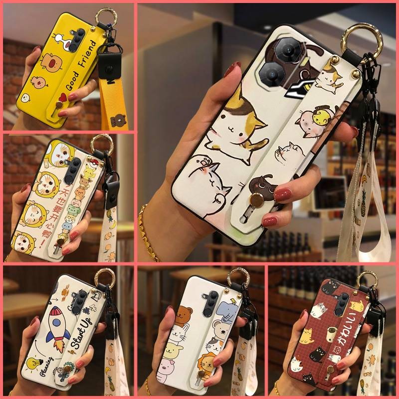 Ốp Điện Thoại Dễ Thương Chống Thấm Nước Cho ZTE Nubia Neo3 5G Bảo Vệ Chống Bụi Bẩn Dây Đeo Cổ Tay Vỏ Điện Thoại Di Động Bền Chống Va Đập Phim Hoạt Hình Vòng Ốp Lưng Chân Đế Thiết Kế Thời Trang Dây Buộc