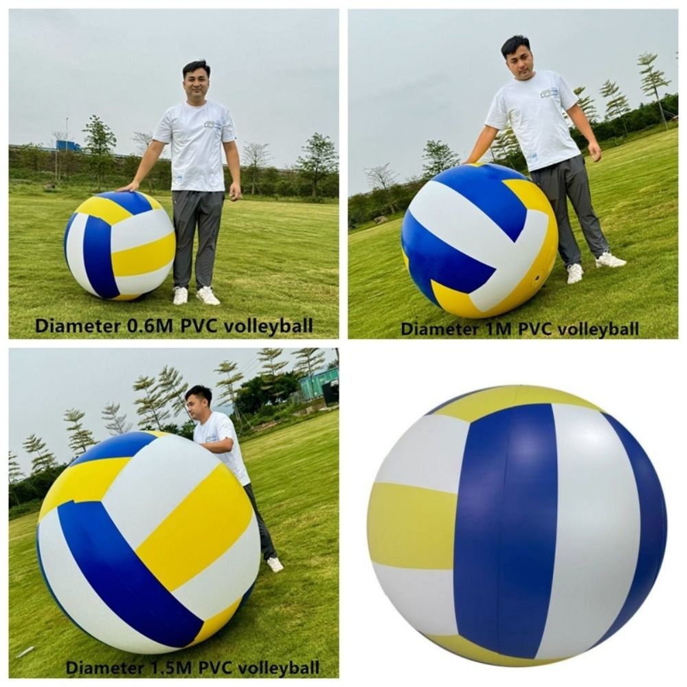 DONOVANQQ Bóng chuyền bãi biển bơm hơi, Bóng thể thao PVC 0,6–1,5m, Tập hợp gia đình, Mẫu giáo