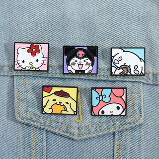 Balô phụ kiện Sanrio với pin kim loại hình Hello Kitty, Pochacco và Cinnamoroll - Quà tặng độc đáo cho bạn bè