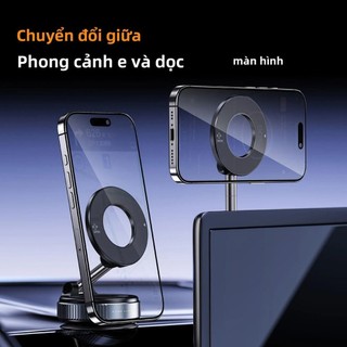 Giá đỡ nam châm ô tô phiên bản nâng cấp 2025 - Chất liệu ABS bền bỉ với màn hình hợp kim xoay ngang dọc tự do tiện lợi