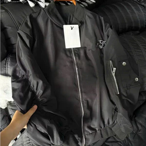 Áo Bomber Khóa Kéo Thêu DC KCloset Áo Khoác Gió Di Ok 2 Lớp Dày Dặn Dáng Rộng Nam Nữ NA961