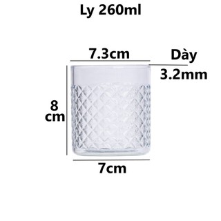 Cốc nhựa kim cương 260ml Hokori, cốc tròn Việt Nhật uống nước rượu cocktail sang trọng ms: 6326