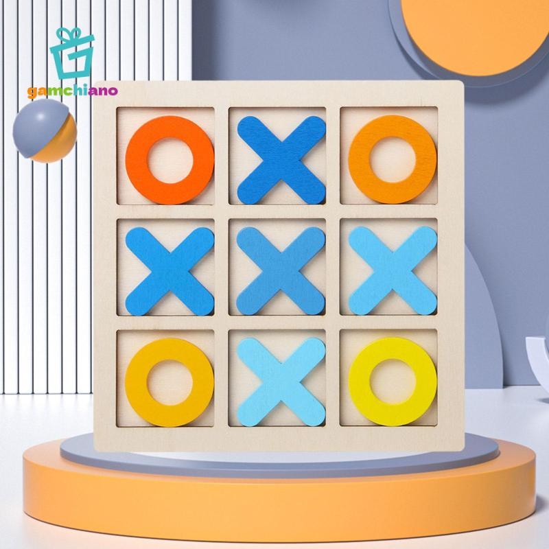 Gamchiano Tic TAC Toe Board Game Family Board Game Tabletop Blocks Noughts và Crosses cho