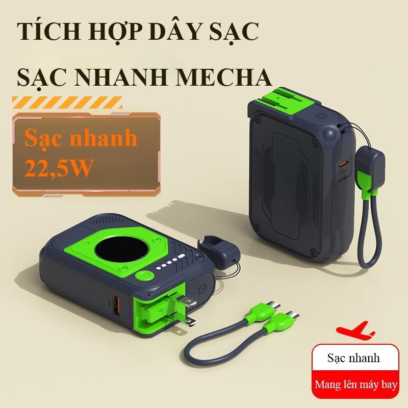 Bộ sạc nhanh combo dây sạc 20000mah tích hợp dây sạc đa năng hỗ trợ sạc nhanh 22.5W PD nhỏ gọn tiện lợi