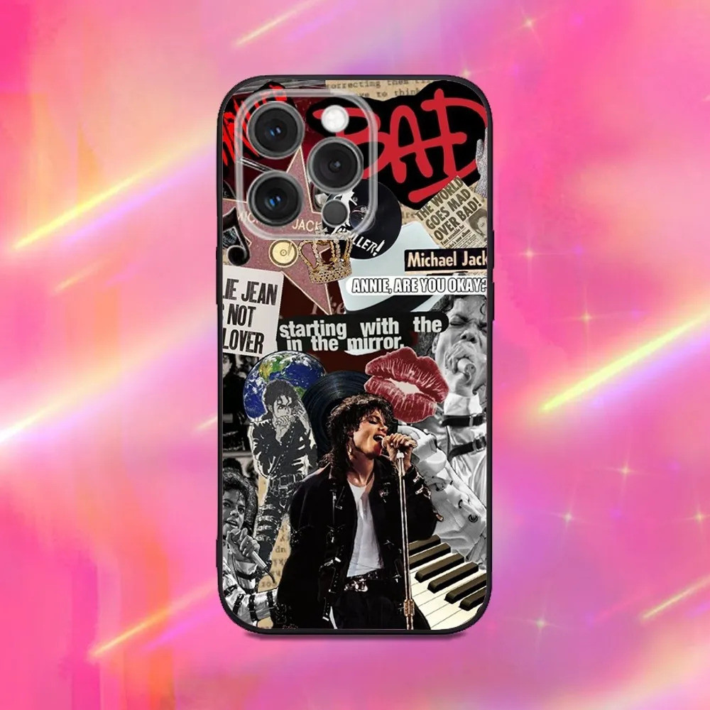 Ốp Điện Thoại TP-2 M-Michael J-Jacksons Cho iPhone 16, 17,14,13,12,11, Pro, Max, Plus, X, XS, XR, SE, 8,7, Mini, Ốp Lưng Silicon Mềm Màu Đen