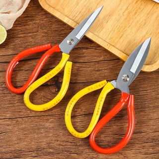 Kéo lưỡi thép cán bọc nhựa 2 màu thông dụng kiếm phong,Kéo cắt đa năng tay da vàng đỏ loại to đẹp, kéo vàng đỏ - SUNND