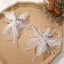 PYCOU Organza Miếng Dán Hoa, Lông Ngọc Trai Pha Lê Hoa DIY May Đề Can, Ren Ethereal Nhiều Lớp Handmade Đính Miếng Dán Thủ Công DIY