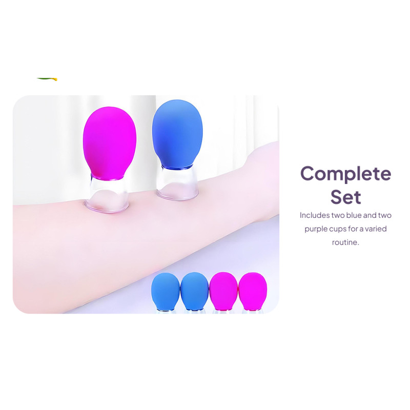 4x Facial Cuping Set Massage hút chân không di động gia đình chuyên nghiệp