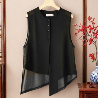 Phong Cách Trung Hoa Áo Vest Phong Cách Trung Hoa 2025 Thời Trang Không Đều Gạc Mỏng Phong Cách Chống Nắng Không Tay Top Mùa Hè