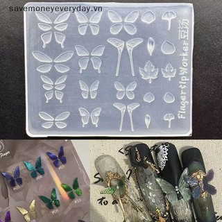 [savemoneyeveryday] Khuôn silicon 3d trong suốt cao Móng tay nghệ thuật Trang trí móng tay Thiết kế tự làm Khuôn làm móng nghệ thuật bằng silicon [vn]