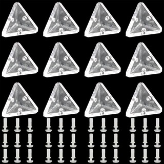 12 Chiếc Acrylic Góc Chân Đế Với Ốc Vít Bán Trong Suốt Trong Suốt 3 Lỗ Góc Phải Khớp Giá Đỡ