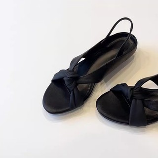 Sandal La Mã mũi mở nêm gót chéo