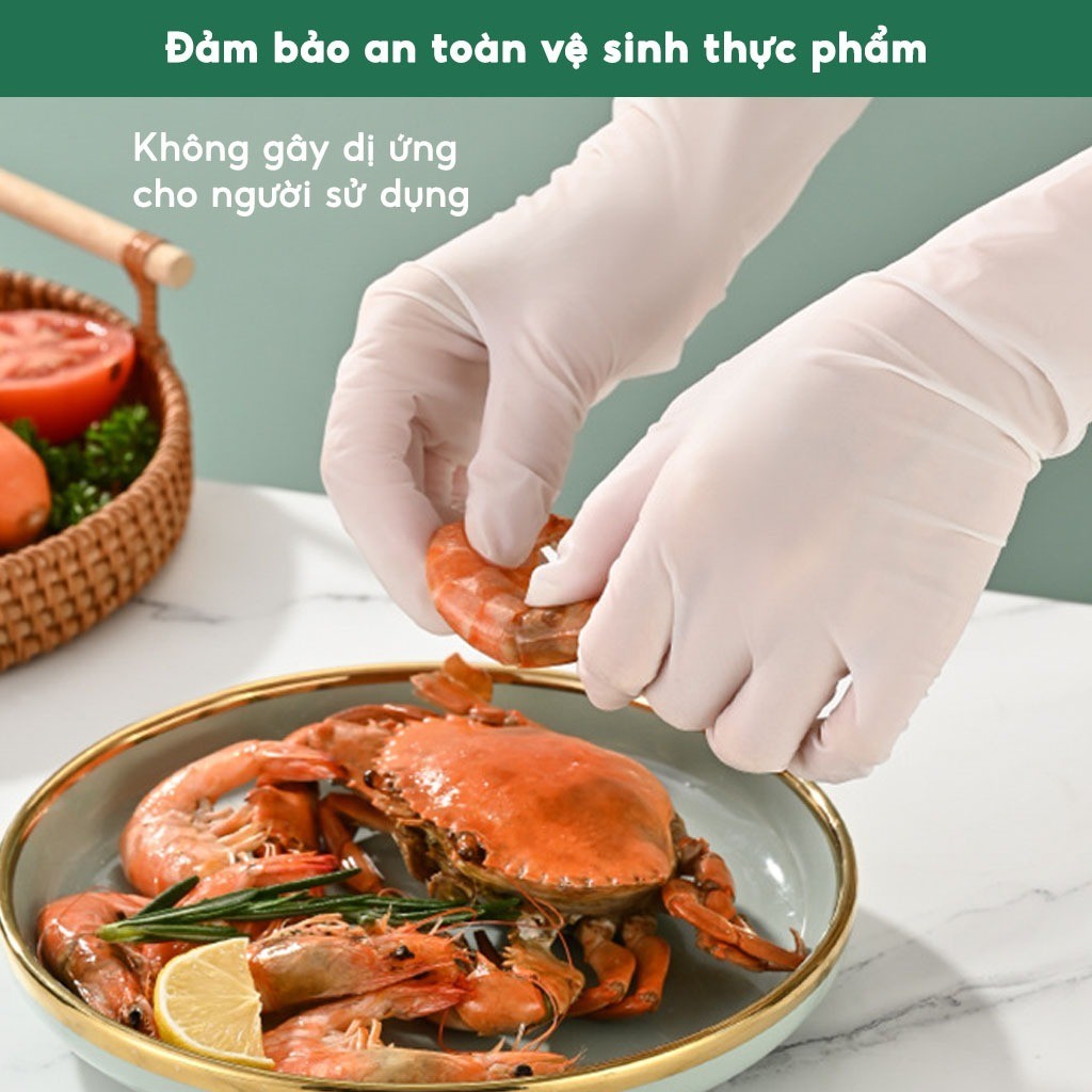 Bịch 30 Găng tay cao su làm bếp siêu dai Bao tay rửa chén bát có thể tái sử dụng nhiều lần