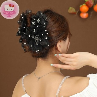 Moonlights Nữ Lưới Hoa Ngọc Trai Cua Tóc Vuốt Nữ Cô Gái Tính Khí Thời Trang Mũ EN