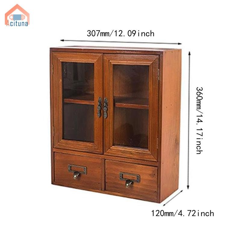 Tủ Bảo Quản Bằng Gỗ Có Ngăn Gỗ Đa Năng Kệ Trang Điểm Cổ Điển Để Bàn Sắp Xếp Cho Phòng Tắm Văn Phòng Tại Nhà