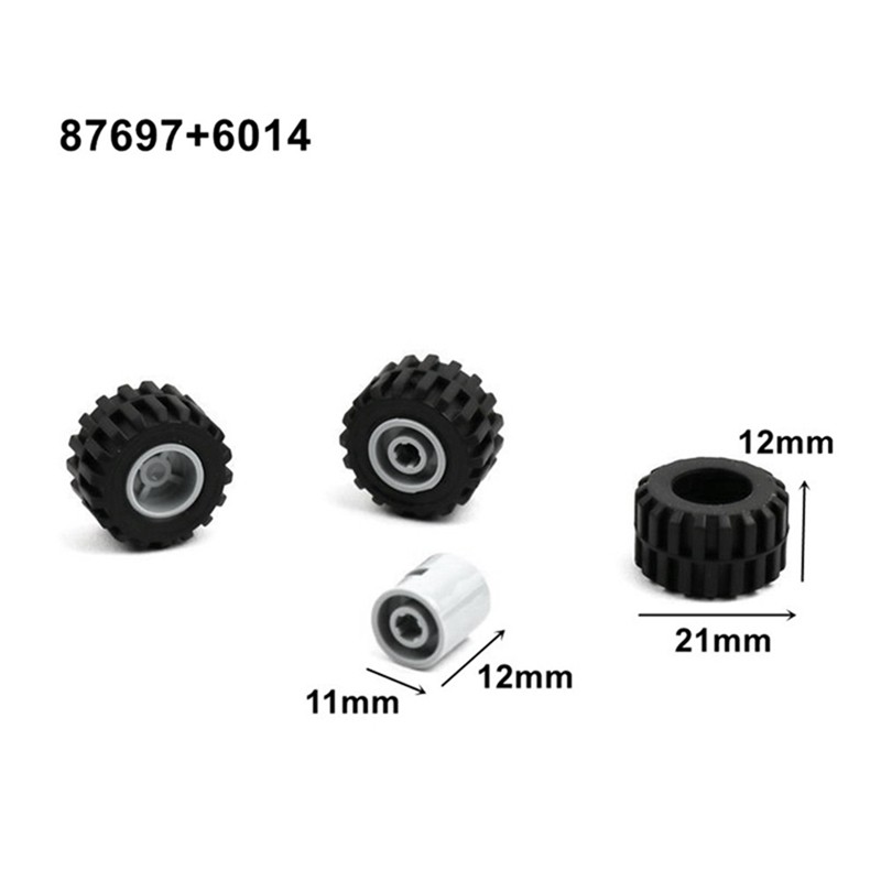 48 Chiếc Bánh Xe Mini Trục Gói Khối Phụ Kiện Ô Tô Lốp Trung Tâm Cổ Điển Gạch Xây Dựng Trẻ Em DIY Đồ Chơi Khối Nhựa Phần Cho Trẻ Em