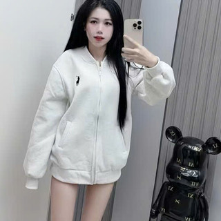Áo Bomber Xám Nỉ Bông Thêu Ngựa .Double - Six. Áo Khoác Nỉ Dày Dặn