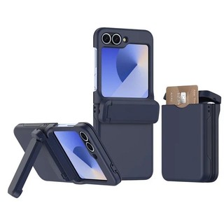 Ví Thẻ Chèn Gấp Ốp Lưng Điện Thoại Samsung Galaxy Z Flip 7 5 6 4 3 Chống Sốc Giá Đỡ Bản Lề Bao Da Cho Galaxy Z Flip7 5G