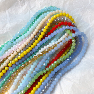 4mm Đầy Màu Sắc Pha Lê Mặt Bánh Xe Hạt Phẳng Hạt diy Handmade Trang Sức Bông Tai Phụ Kiện Vòng Tay Vòng Cổ Đính Hạt Chất Liệu