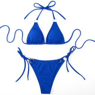 Đồ Bơi Nữ Màu Kẹo Đan Dây Hai Mảnh Bikini Đồ Bơi