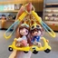 SAIA Cặp Đôi Móc Khóa, Treo Trang Trí PVC Xe Điện Bé Trai Cô Gái Mặt Dây Chuyền, Hoạt Hình Dễ Thương Túi Mặt Dây Chuyền Phụ Kiện Túi