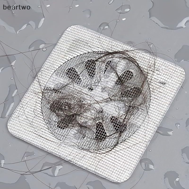 < Beartwo > 1 / 10 Cái Miếng Dán Thoát Nước Sàn Dùng Một Lần Vòi Hoa Sen Thoát Tóc Bắt Nắp Bồn Rửa Lọc Tóc Lọc Lưới Lọc Miếng Dán Đẹp