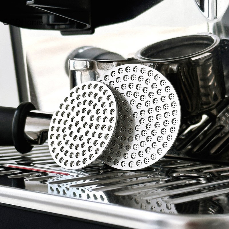 Gcdhome 51 / 53 / 5mm Nhà bếp bằng thép không gỉ Puck Màn hình lọc mịn hai lớp cho Portafter Espresso Phụ kiện HOT