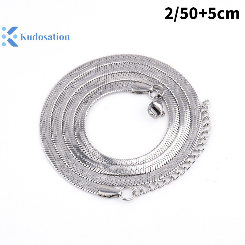 Kudosation Cá Tính Đơn Giản Phù Hợp Với Hip-hop Xương Đòn Dây Xích Ánh Sáng Châu Âu Mỹ Thép Titan Không Phai Màu Flat Xương Rắn Dây Xích