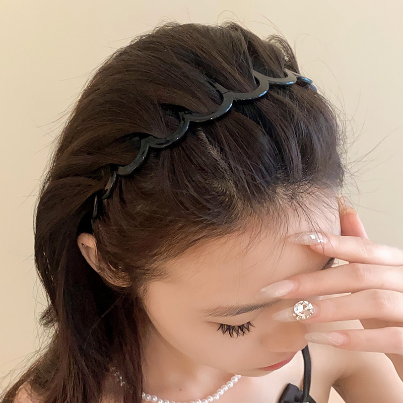 Băng đô rửa mặt nữ đơn giản, chống trượt, có răng kẹp tóc, đa năng