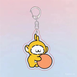Teletubbies Maltese cặp đôi Lông Gà nhỏ bạn gái móc khóa Acrylic dễ thương phim hoạt hình Mặt dây chuyền trang trí mặt dây chuyền IFS4