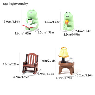 Springevensky Hoạt Hình Ếch Bập bênh Ghế Đèn Bàn Đồ Trang Trí Thu Nhỏ Các Bức Tượng Nhỏ Phụ Kiện Dễ Thương Văn Phòng Để Bàn Thủ Công Trang Trí Nhà Cửa Springevensky