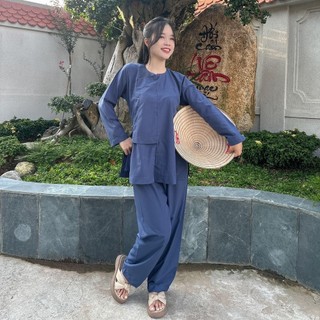 Áo lam vạt hò đi chùa màu mới, pháp phục truyền thống