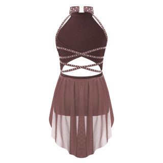 Yhong Kid Girls Hollow Back Ballet Leotard kèm váy Váy khiêu vũ không tay
